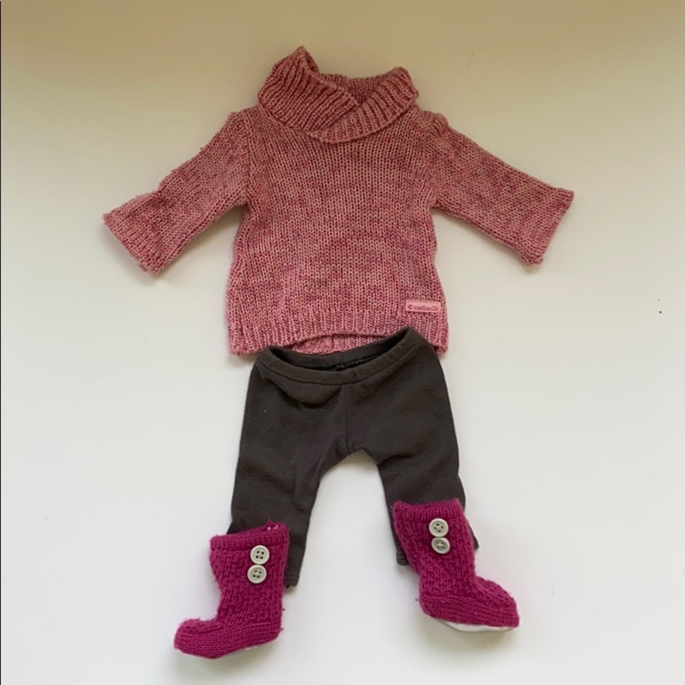 American Girl Doll sweater outfit with boots